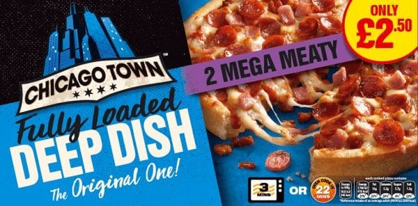 Chicago Town 2 Deep Dish Mega Meaty Price Marked £2.50