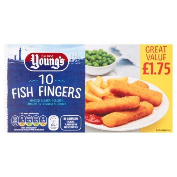 Youngs 10 Fish Fingers Price Marked £1.75