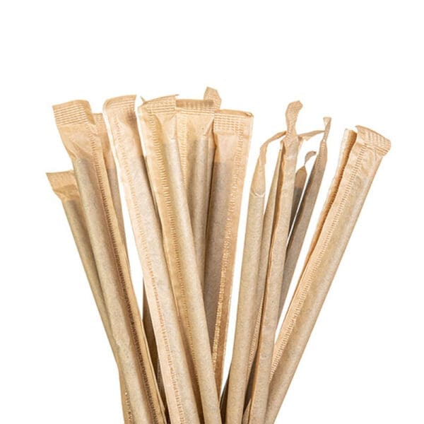 8mm Kraft Wrapped Paper Straw
