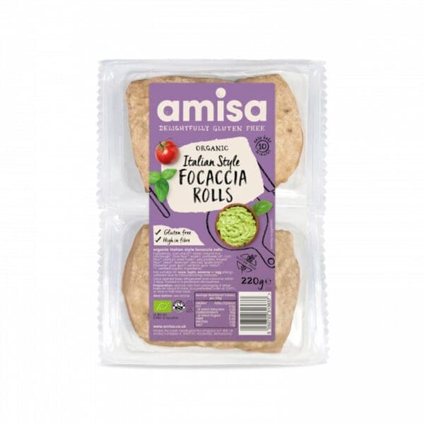 Amisa Organic White Focaccia Rolls