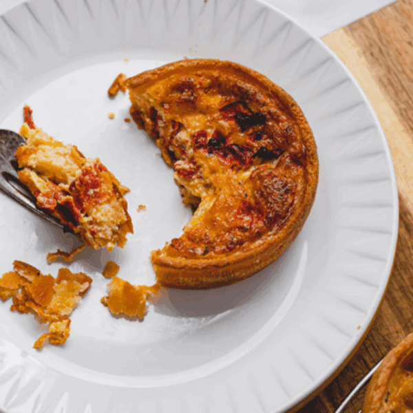 Baked To Taste Red Pepper and Pesto Quiche