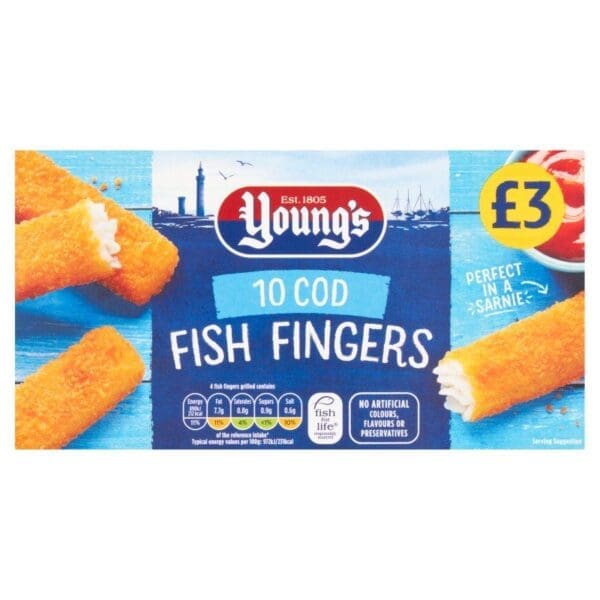 Youngs 10 Cod Fingers PM £3.00