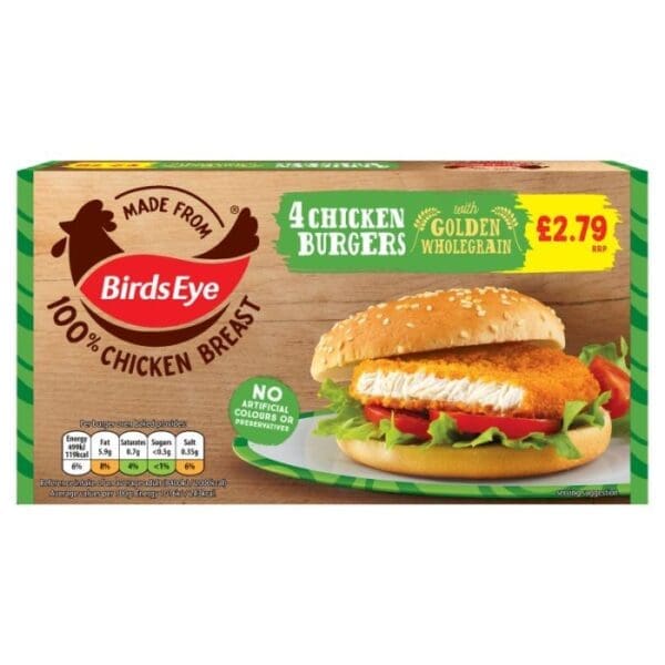 Birds Eye 4 Chicken Burger Price Marked £2.79