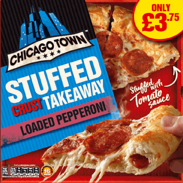 Chicago Town Stuffed Crust Takeaway Pepperoni Price Marked £3.75