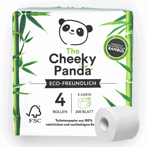 Cheeky Panda Plastic Free 100% Bamboo Toilet Tissue 4pack