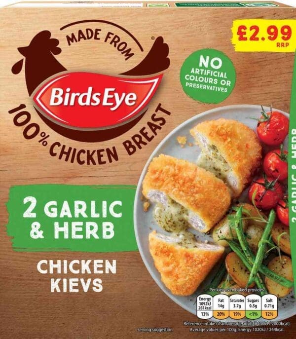 Birds Eye Chicken Kiev Garlic & Herb PM £2.99