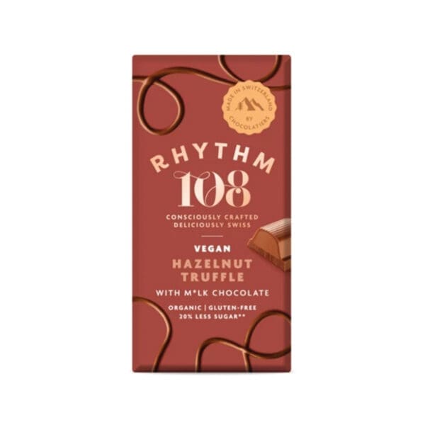 Rhythm 108 Organic Swiss M*lk and Hazelnut Truffle Chocolate Tablet