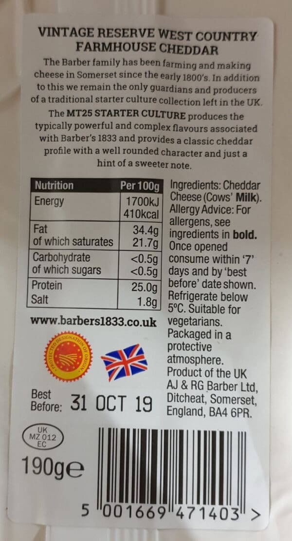 1833 Vintage Cheddar
