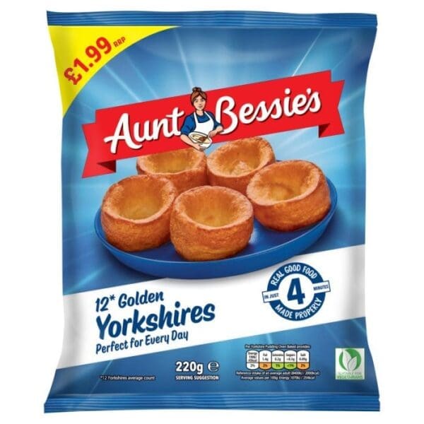 Aunt Bessie's 12 Yorkshire Puddings PM £1.99