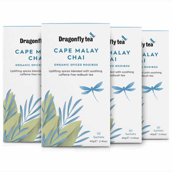 Dragonfly Organic Cape Malay Chai Teabags Spiced Rooibos Tea