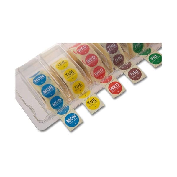 Mon-Fri Removable Labels & Dispenser
