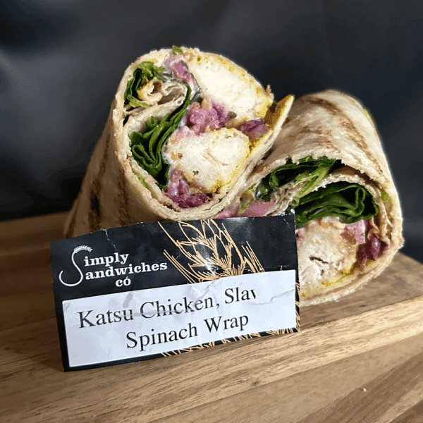 Katsu Chicken, Slaw and Spinach Wrap