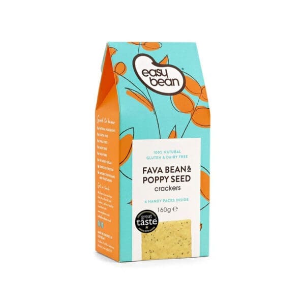 Easy Bean Fava Bean & Poppy Seed Cracker Gluten free