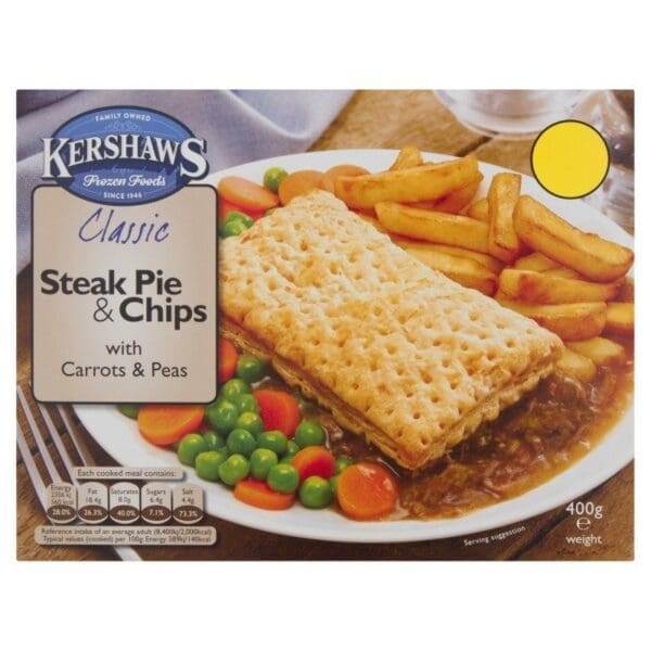 Kershaws Steak Pie & Chips PM £2.75