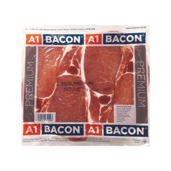 Frozen A1 Premium Rindless Back Bacon