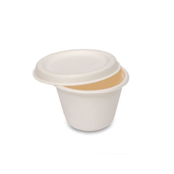 4oz Bagasse Portion Pot & Lid