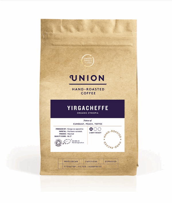 Union Coffee Yirgacheffe Organic Ethiopia Cafetiere Grind