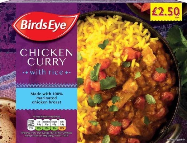 Birds Eye Chicken Curry Price Marked £2.50