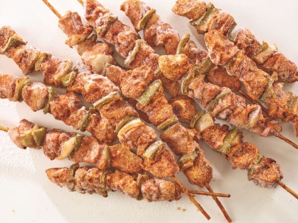 Chicken Tikka, Pepper and Onion Kebab