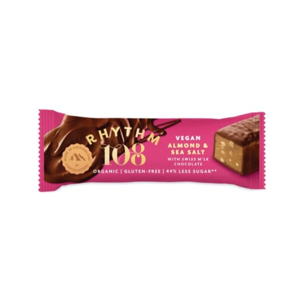 Rhythm 108 Organic Sweet n Salty Almond Swiss Chocolate Bar