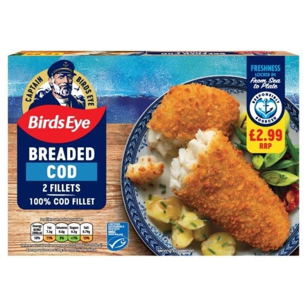Birds Eye 2 Cod Fillet Bread Crumbs PM £2.99