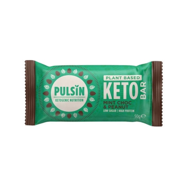 Pulsin Chocolate Mint and Peanut Keto Bar