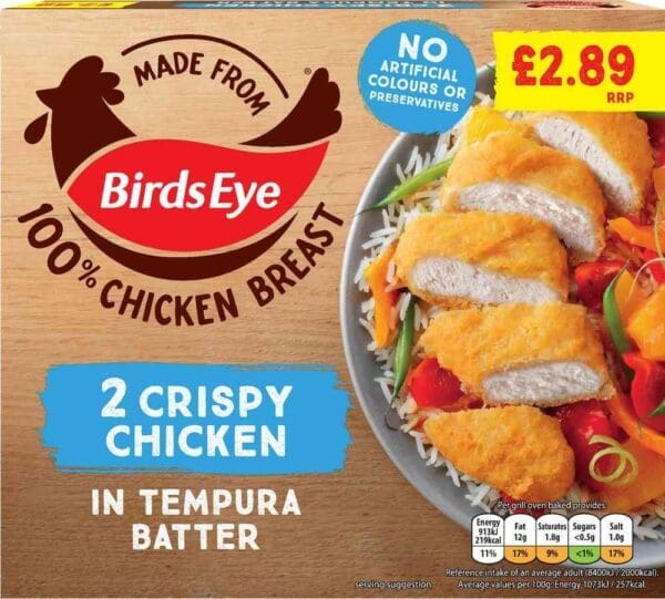 Birds Eye 2 Crispy Chicken Price Marked £2.89